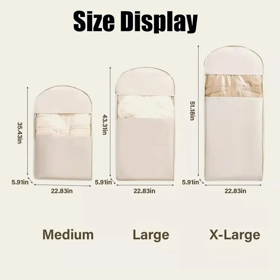 2025 Space Saving Hanging Garment Bag with Self Compression Zipper Closet & Travel Clothes Organizer for Suits, Dresses, Coats  Waterproof, Dustproof, Foldable (Pink, M L)