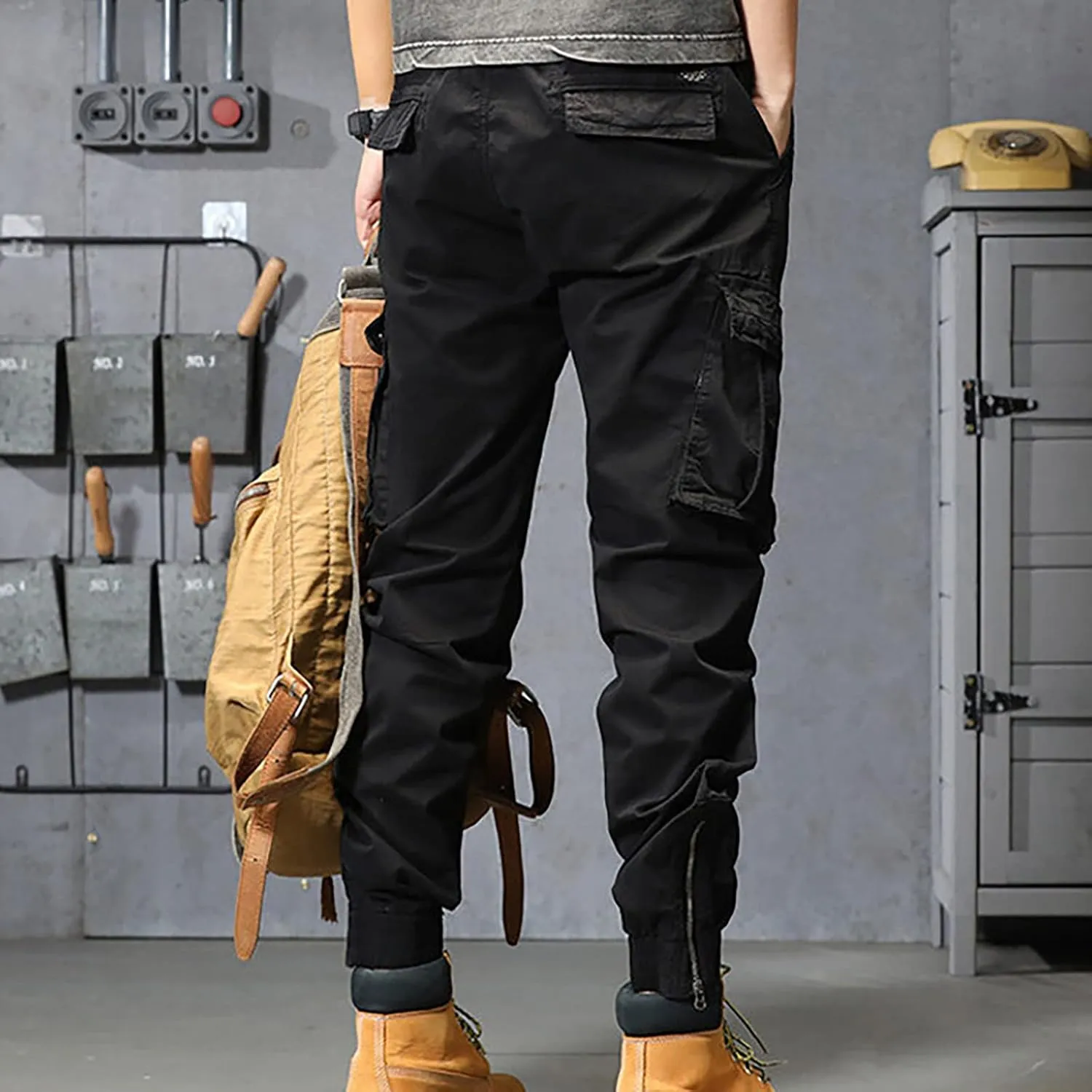 aihihe Cargo Pants and Shorts for Men Relaxed fit Mens 5 Pocket Work Pants Baggy Linen Pant Golf Pants for Men Relaxed fit