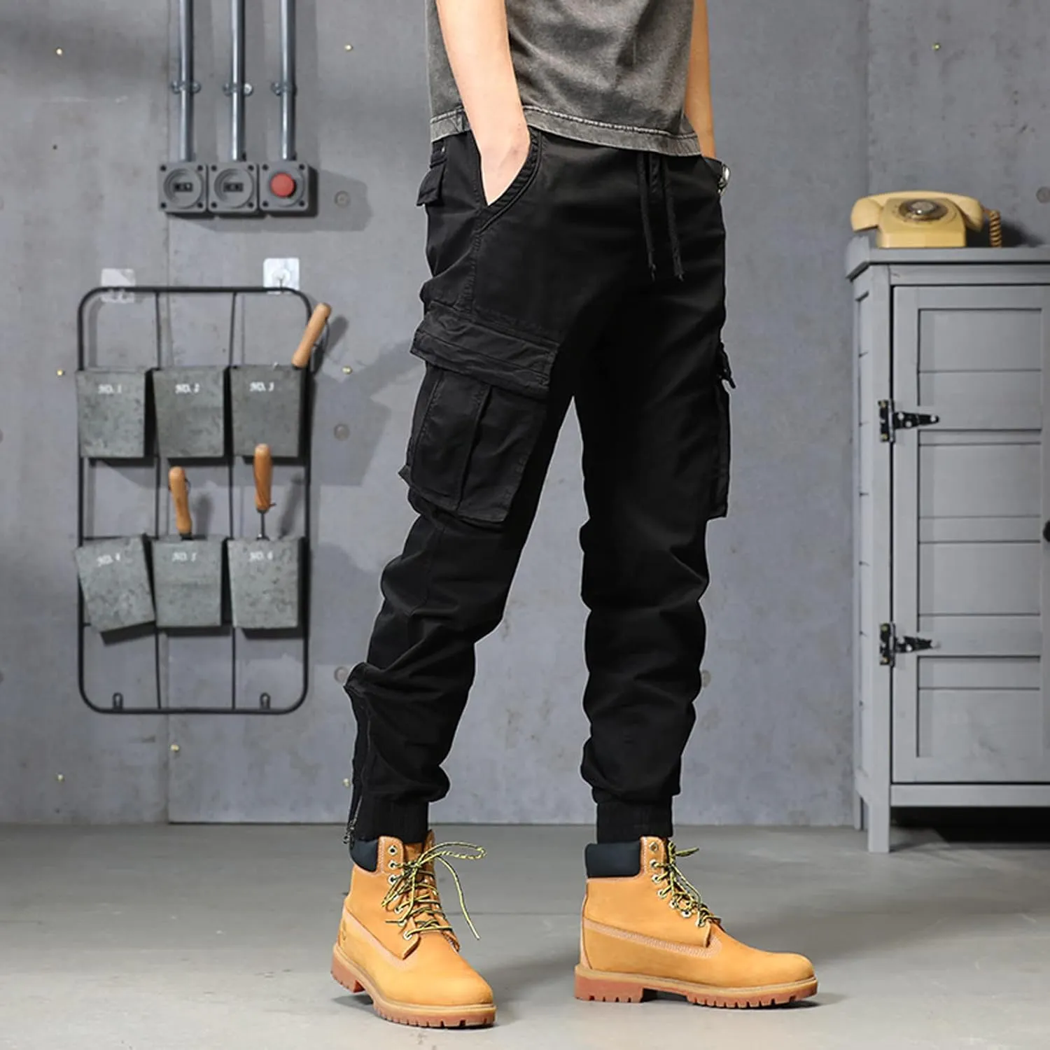 aihihe Cargo Pants and Shorts for Men Relaxed fit Mens 5 Pocket Work Pants Baggy Linen Pant Golf Pants for Men Relaxed fit