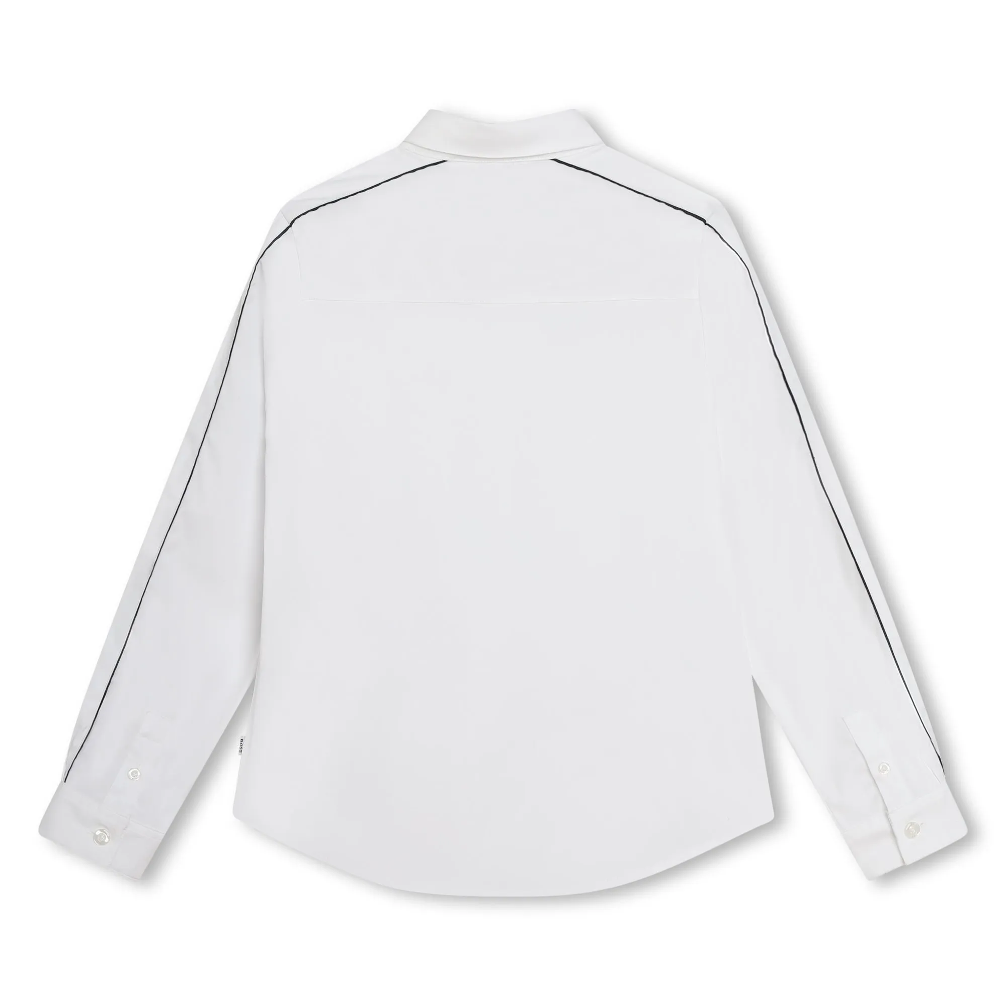 BOSS KIDSWEAR White Oxford Long Sleeve Shirt - Navy Piping