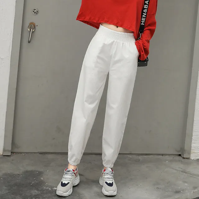 Casual Cotton Elastic Cargo Pants