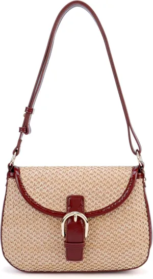CHIC DIARY Women Straw Crossbody Purse Woven Beach Shoulder Bag Summer Handmade Hobo Handbag for Vacation