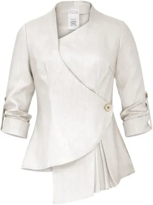 CHIC STAR Womens Linen Asymmetric Blazer