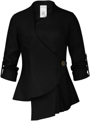 CHIC STAR Womens Linen Asymmetric Blazer