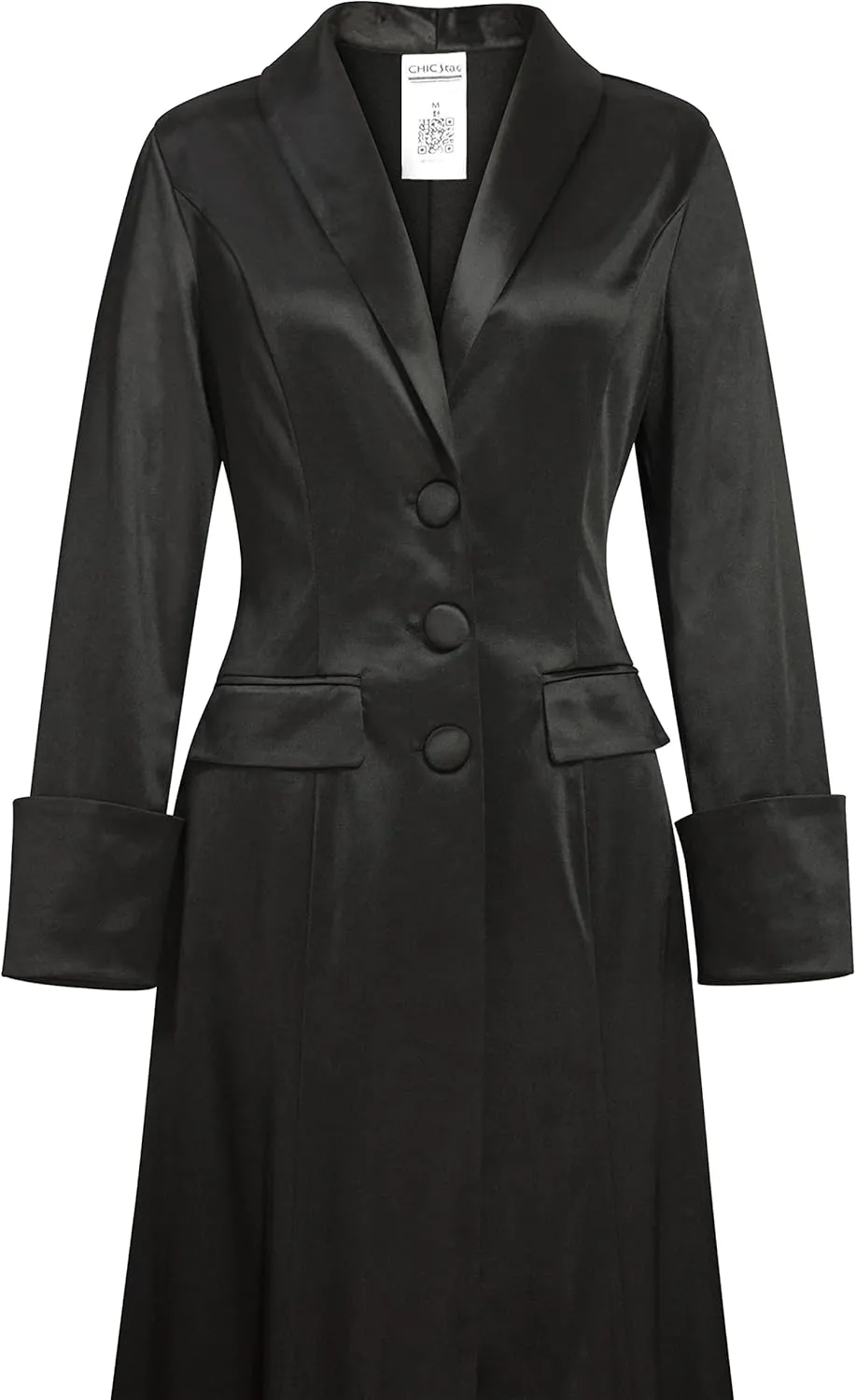 CHIC STAR Womens Satin Maxi Coat