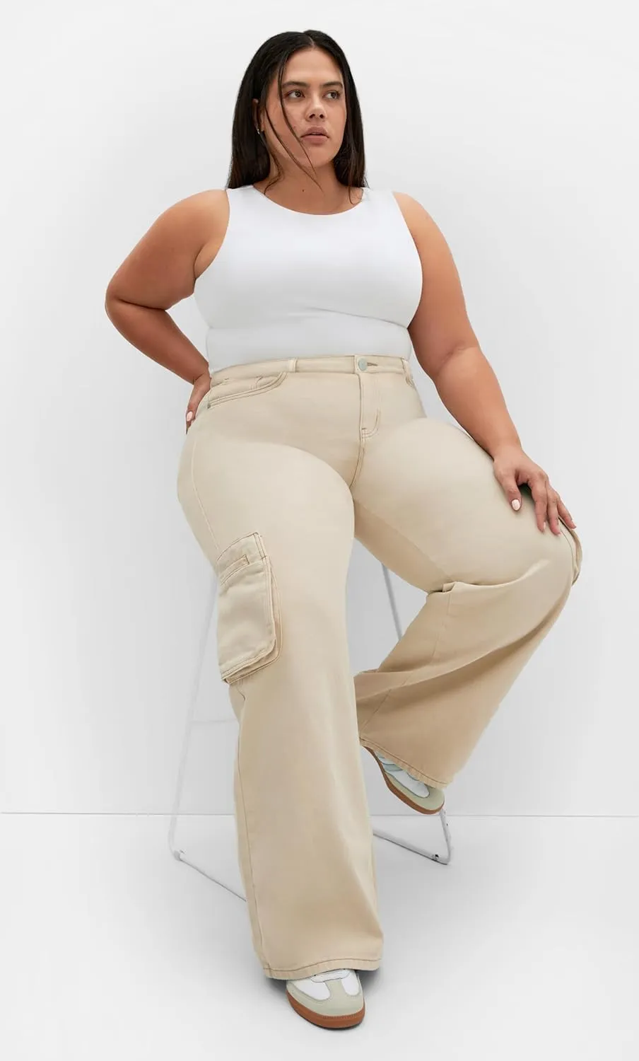 City Chic Women's Clarence Cargo Black Pant
