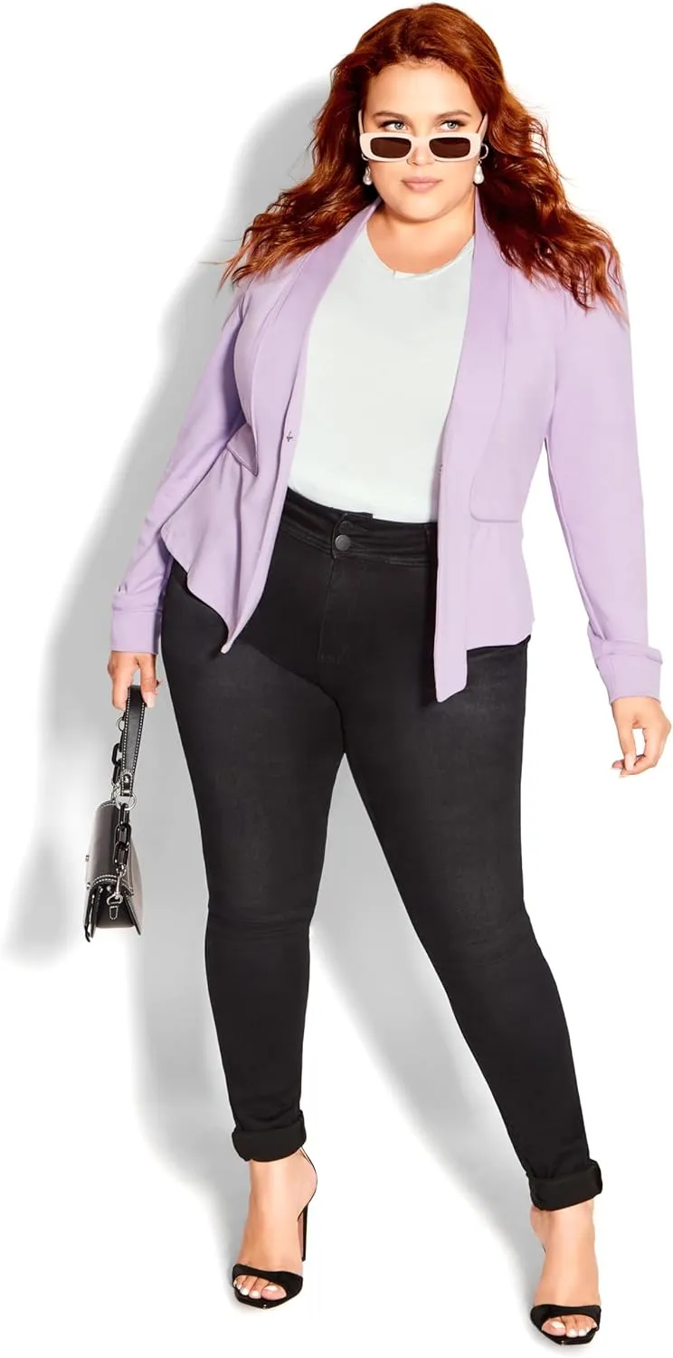 City Chic Women's Plus Size Jacket - Piping Praise