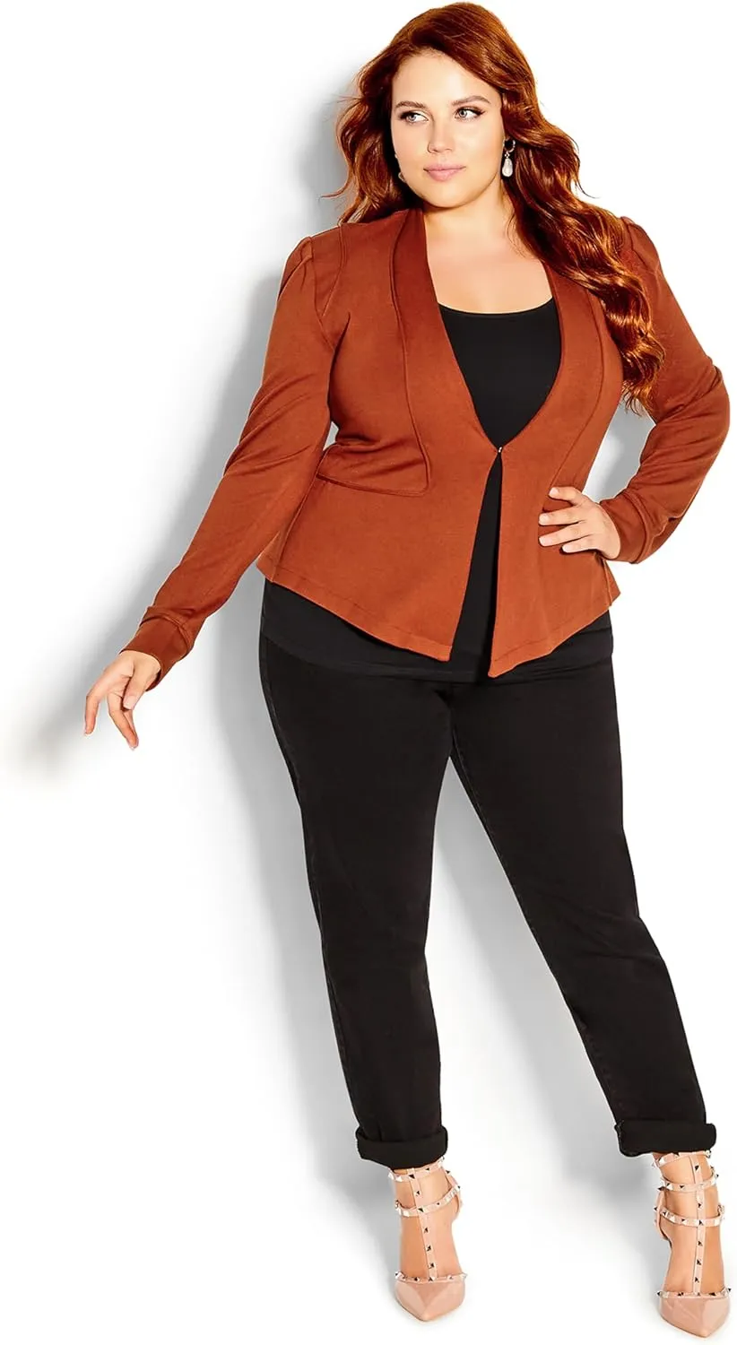 City Chic Women's Plus Size Jacket - Piping Praise