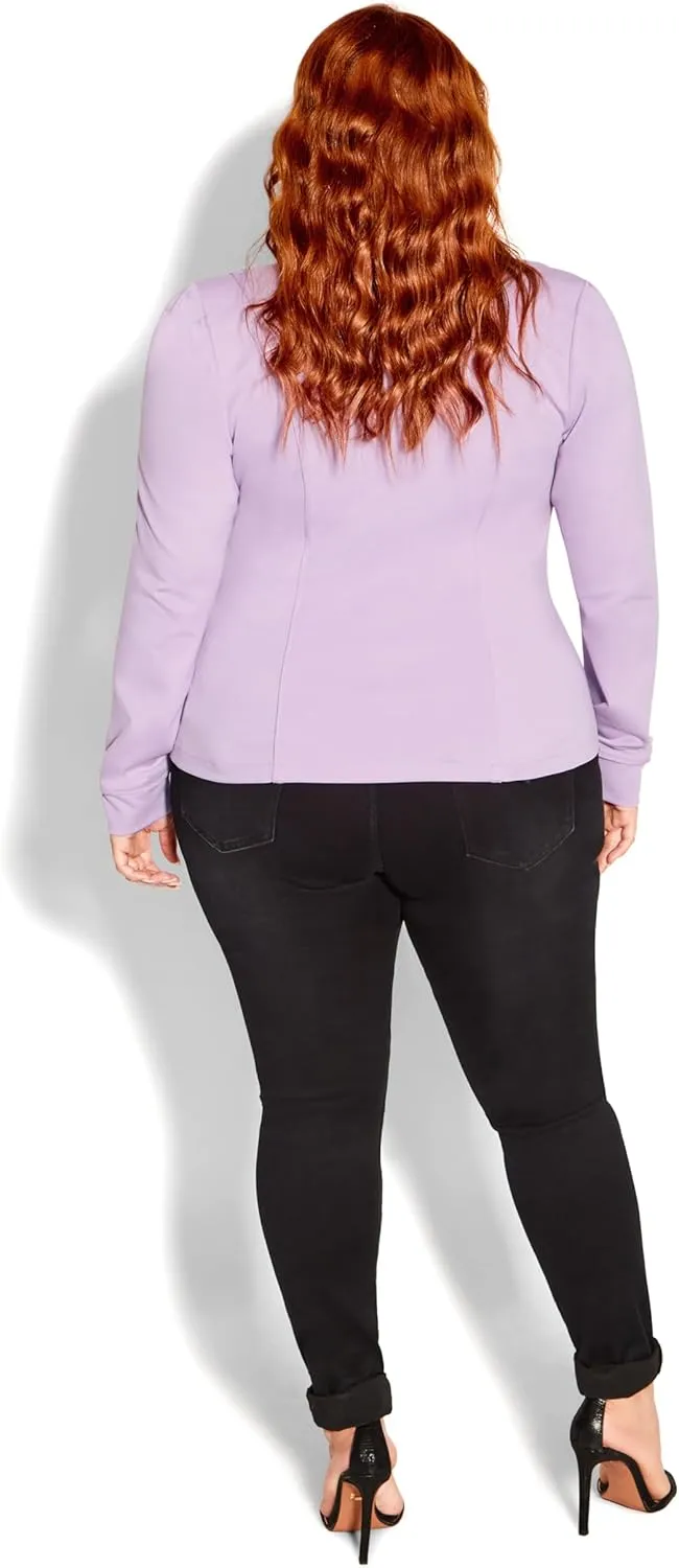 City Chic Women's Plus Size Jacket - Piping Praise