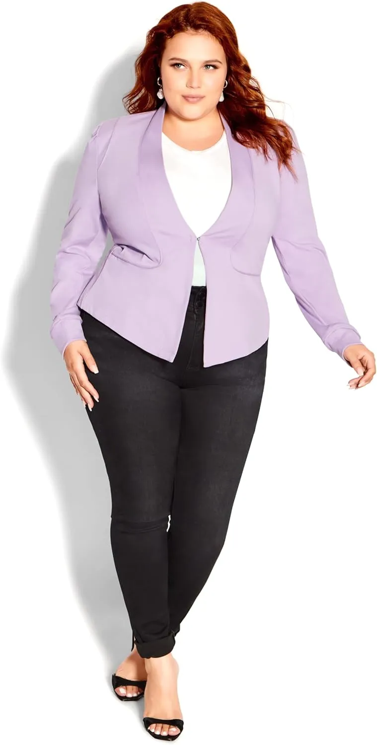 City Chic Women's Plus Size Jacket - Piping Praise