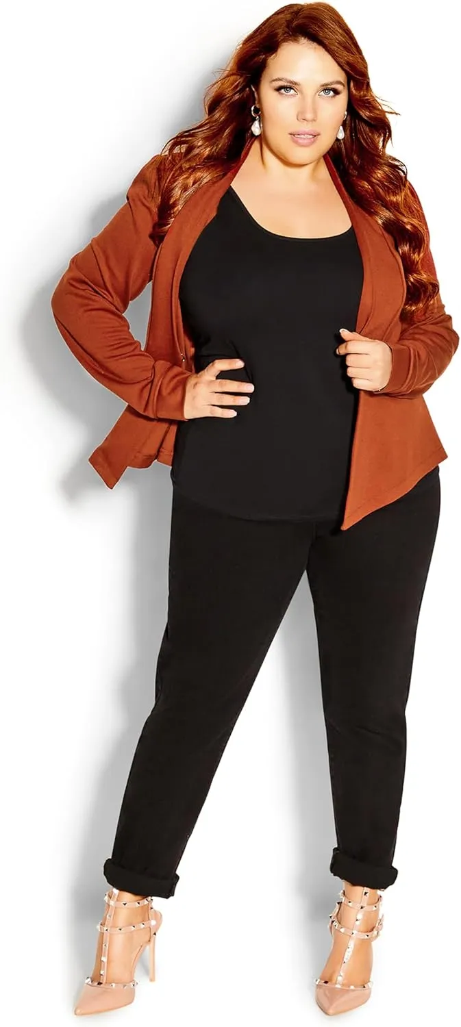 City Chic Women's Plus Size Jacket - Piping Praise