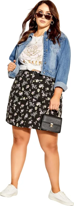 CITY CHIC Women's Skirt Summer Ditsy