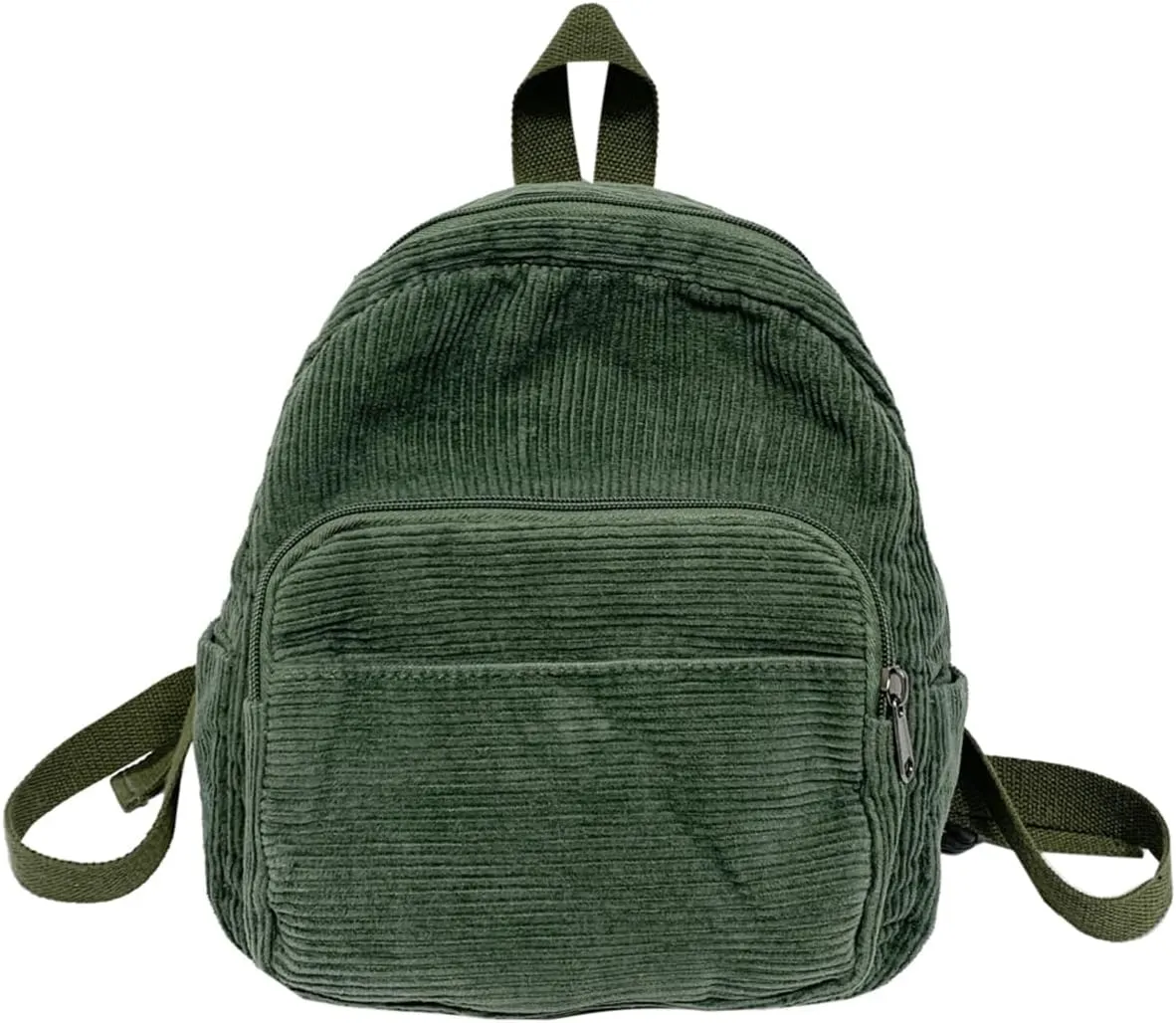 Corduroy Backpack, Small Simple Backpack Y2K Aesthetic Backpack Casual Daypack Backpacks for Women, Green, One Size