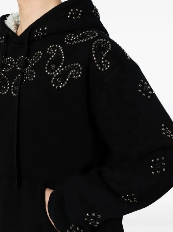 COUT DE LA LIBERTE Nate-Fleece Sherpa Hoodie-Paisley Stud&Stone Black
