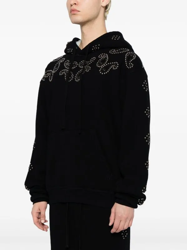 COUT DE LA LIBERTE Nate-Fleece Sherpa Hoodie-Paisley Stud&Stone Black