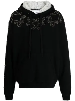 COUT DE LA LIBERTE Nate-Fleece Sherpa Hoodie-Paisley Stud&Stone Black