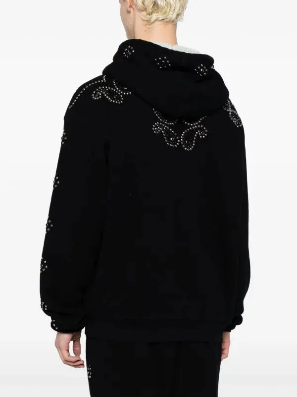 COUT DE LA LIBERTE Nate-Fleece Sherpa Hoodie-Paisley Stud&Stone Black