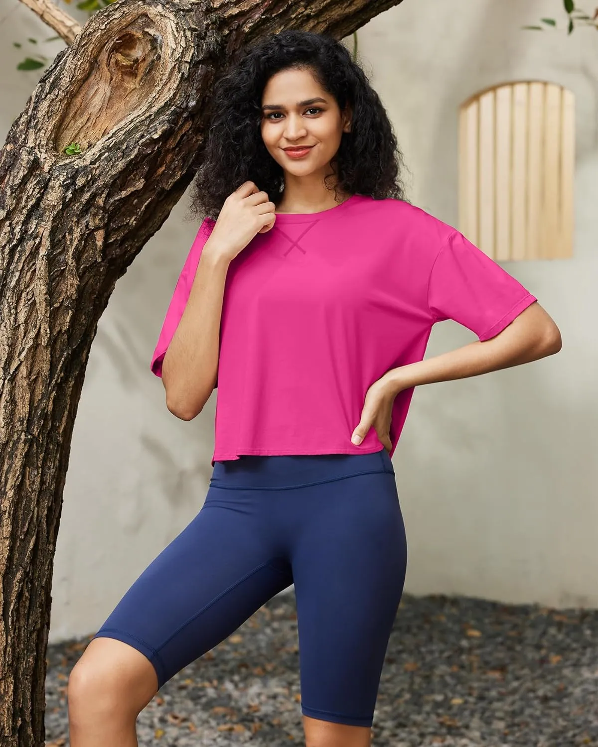G4Free Short Sleeve Crop Workout Tops for Women Loose Fit Cotton Basic T-Shirts