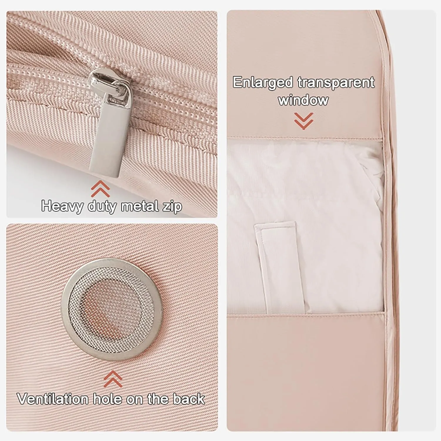 Garment Bags for Hanging Clothes, 2 Pack Large Capacity Garment Covers, Ultra Space Saving Self Compression Organizers, Closet Clothes Storage Bags for Down, Suit, Jacket, Dress(Size:1105815cm)