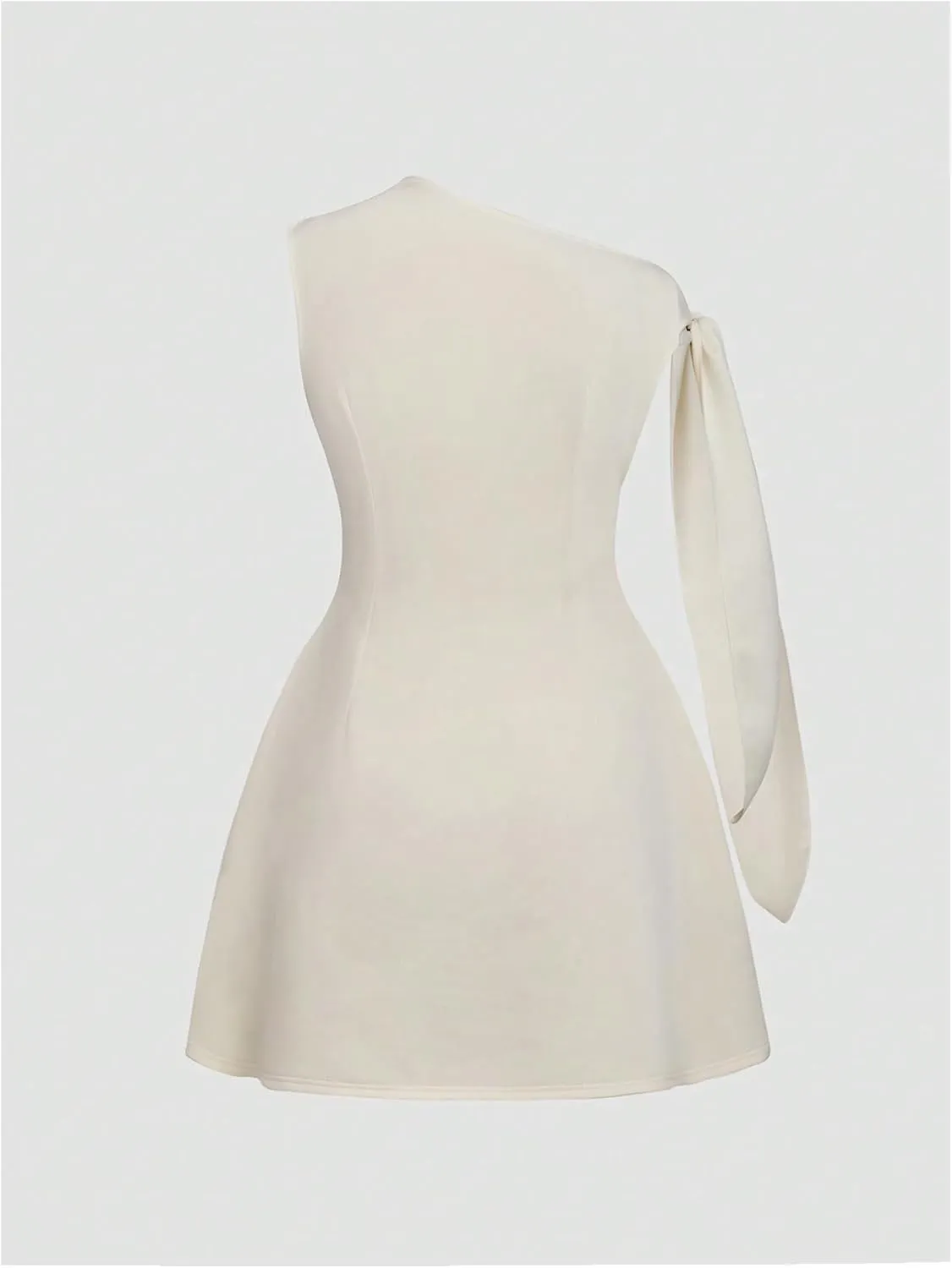 GORGLITTER Women's Off The Shoulder Mini Dress Tie Shoulder Asymmetrical A Line Flared Chic Cocktail Dresses