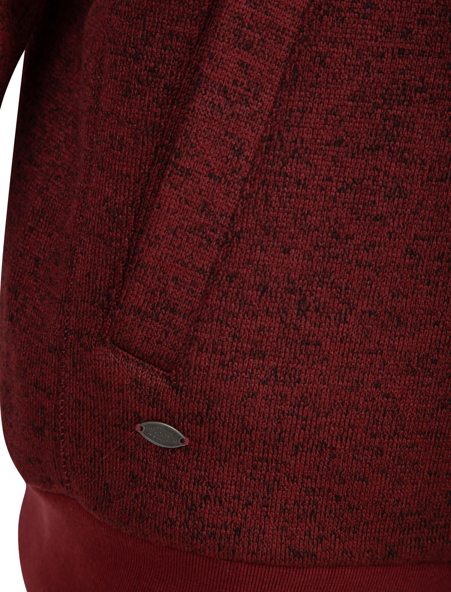 Greenhill  Zip Through Flecked Fleece Hoodie With Borg Lining In Port - Tokyo Laundry
