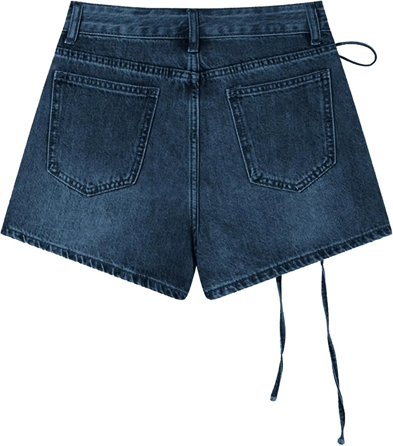 HGps8w Women's Summer Denim Mini Skirt Chic Wrap Tie Side High Waisted Skorts A-Line Short Jeans Skirts with Pockets
