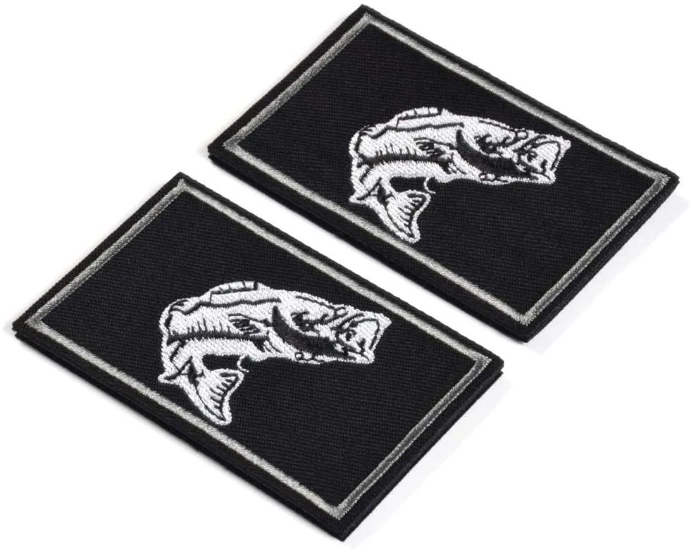 Kylebooker 2Pcs Fishing Patches Fit For Fishing Vest Pack Fishing Tackle Bag Angler Jacket Hat