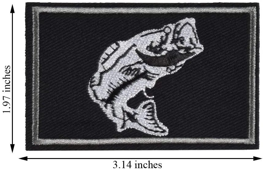 Kylebooker 2Pcs Fishing Patches Fit For Fishing Vest Pack Fishing Tackle Bag Angler Jacket Hat