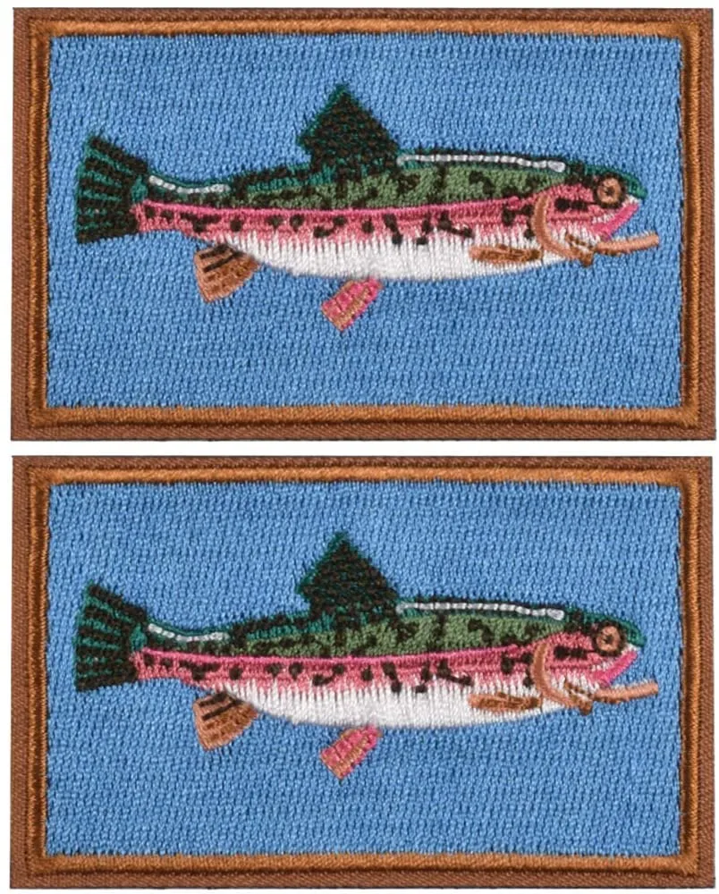 Kylebooker 2Pcs Fishing Patches Fit For Fishing Vest Pack Fishing Tackle Bag Angler Jacket Hat