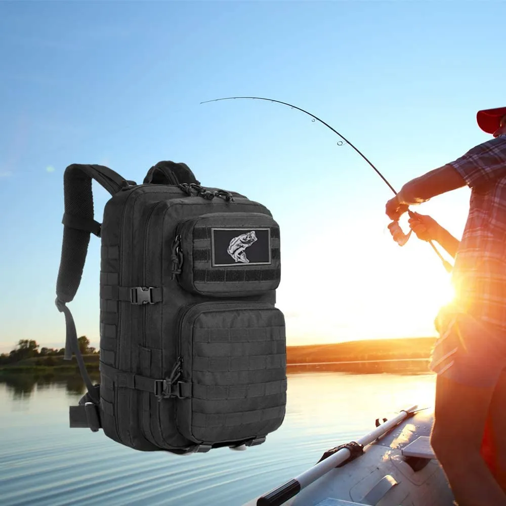 Kylebooker 2Pcs Fishing Patches Fit For Fishing Vest Pack Fishing Tackle Bag Angler Jacket Hat
