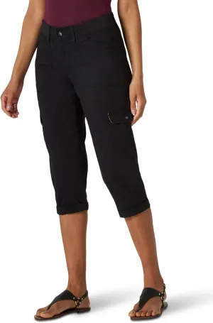Lee Women's Relaxed Fit Austyn Knit Waist Cargo Capri Pant