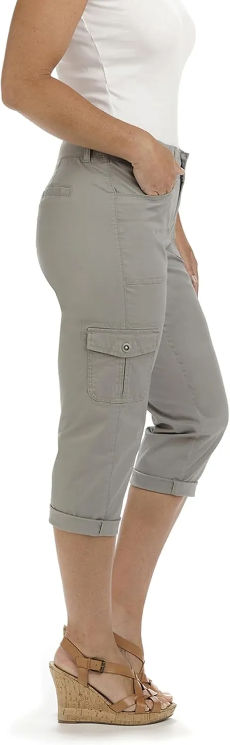 Lee Women's Relaxed Fit Austyn Knit Waist Cargo Capri Pant