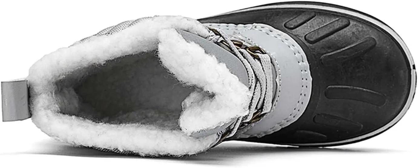 Meidiastra Kids Winter Snow Boots Waterproof Non Slip Rain Duck Boots Outdoor Warm Ankle Boots Cold weather Boots for Boys Girls