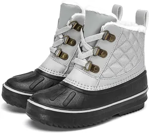 Meidiastra Kids Winter Snow Boots Waterproof Non Slip Rain Duck Boots Outdoor Warm Ankle Boots Cold weather Boots for Boys Girls