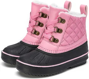 Meidiastra Kids Winter Snow Boots Waterproof Non Slip Rain Duck Boots Outdoor Warm Ankle Boots Cold weather Boots for Boys Girls