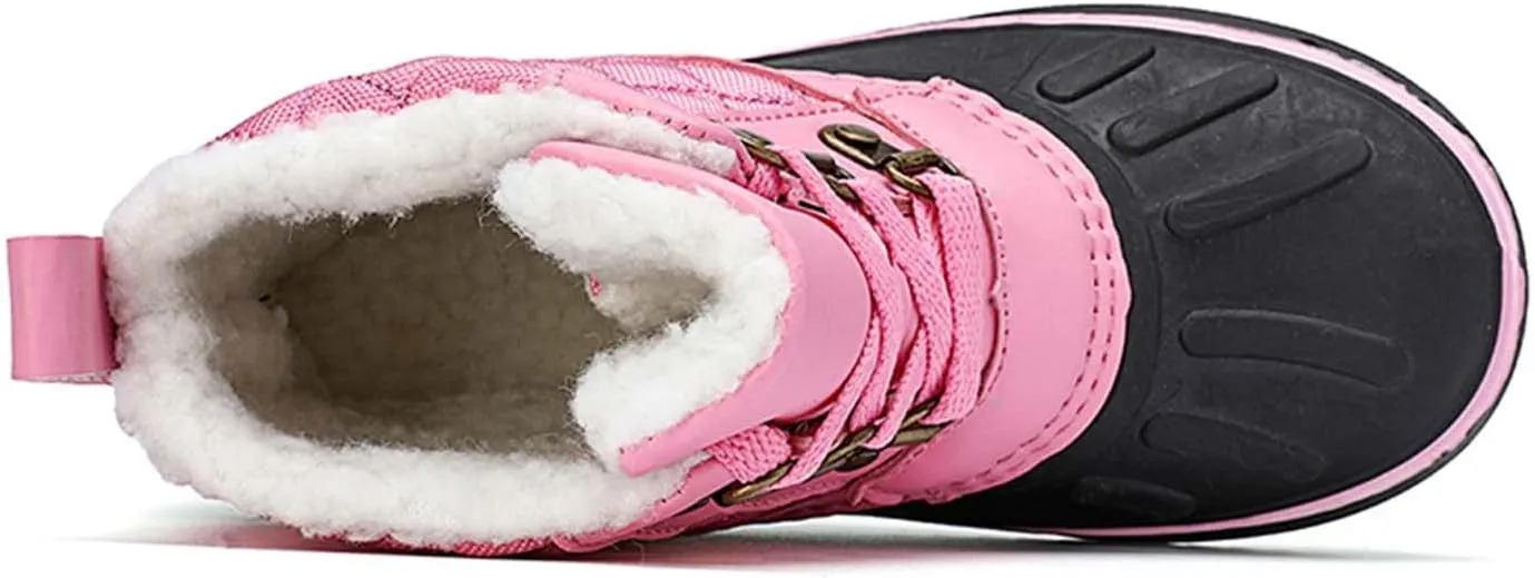 Meidiastra Kids Winter Snow Boots Waterproof Non Slip Rain Duck Boots Outdoor Warm Ankle Boots Cold weather Boots for Boys Girls
