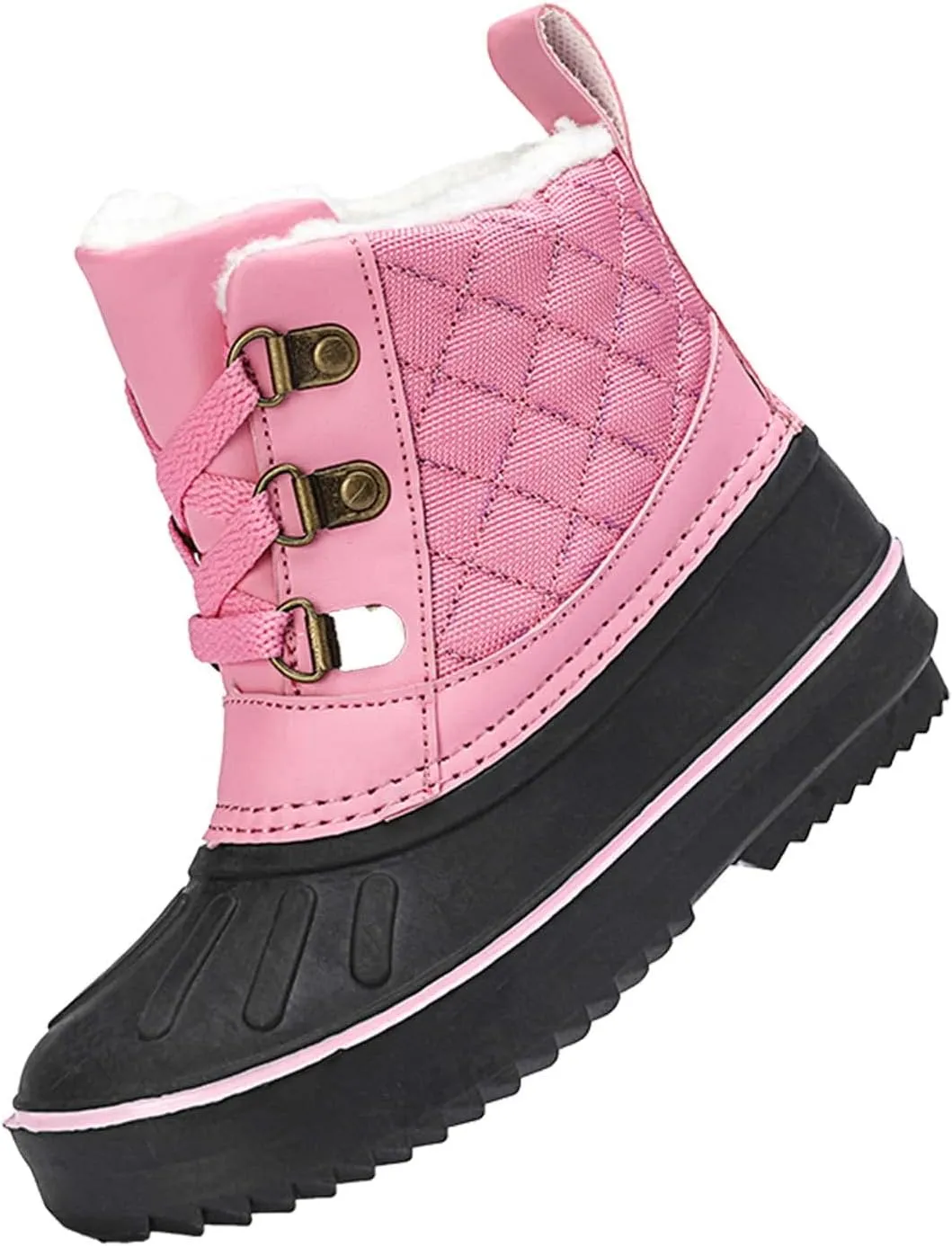 Meidiastra Kids Winter Snow Boots Waterproof Non Slip Rain Duck Boots Outdoor Warm Ankle Boots Cold weather Boots for Boys Girls
