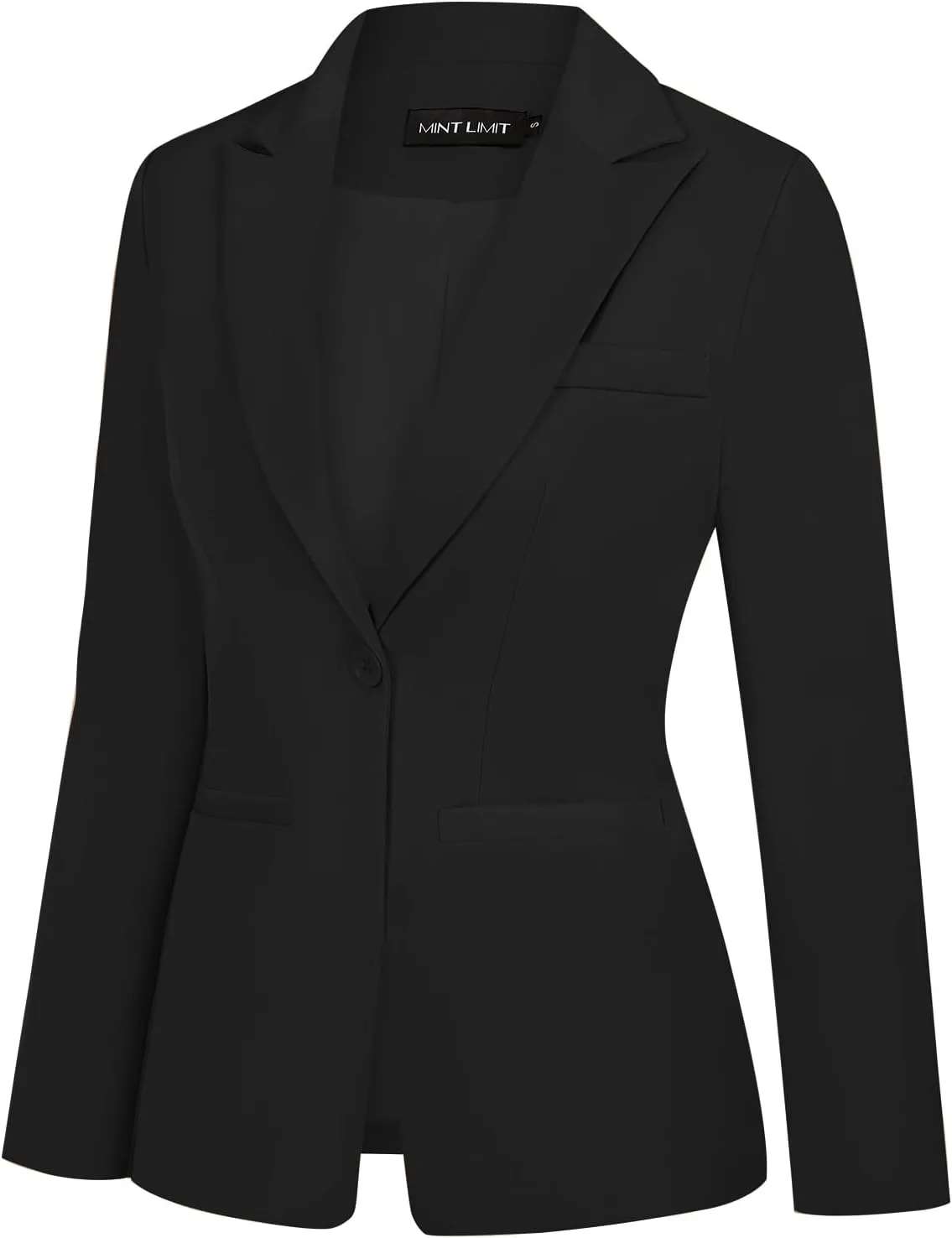 MINTLIMIT Women's Casual Long Sleeve Blazers Lapel Shoulder Pad Button Work Blazer Fully Lined Suit Jacket with Pockets