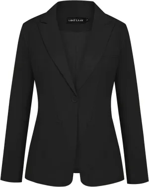MINTLIMIT Women's Casual Long Sleeve Blazers Lapel Shoulder Pad Button Work Blazer Fully Lined Suit Jacket with Pockets