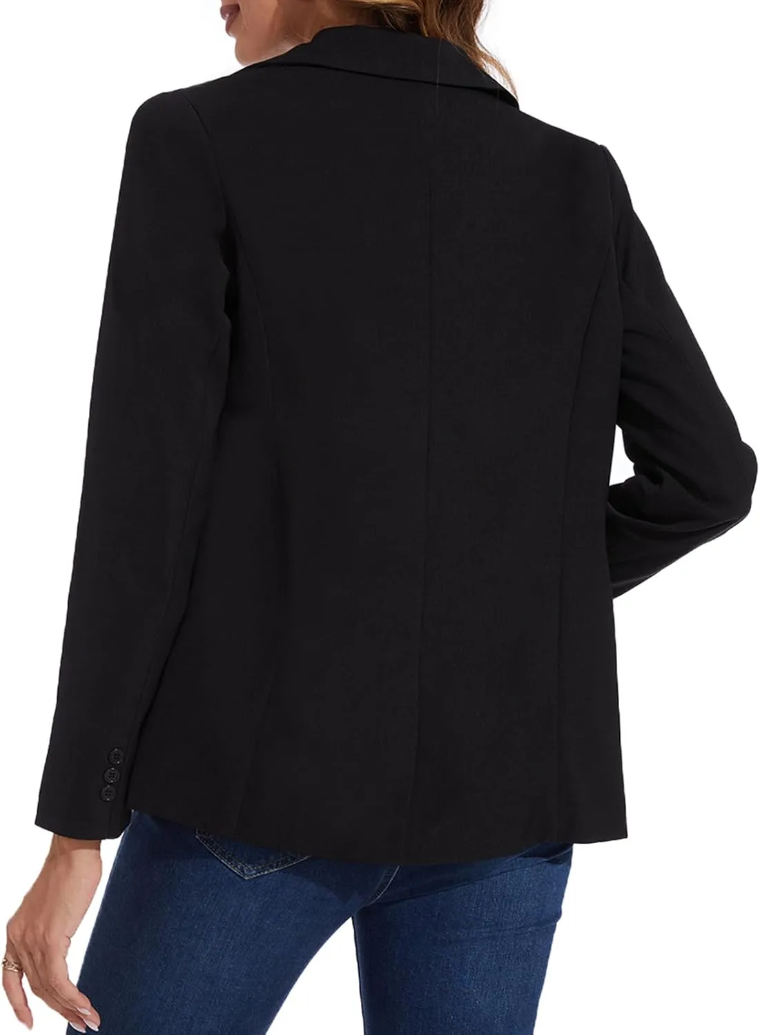 MINTLIMIT Women's Casual Long Sleeve Blazers Lapel Shoulder Pad Button Work Blazer Fully Lined Suit Jacket with Pockets