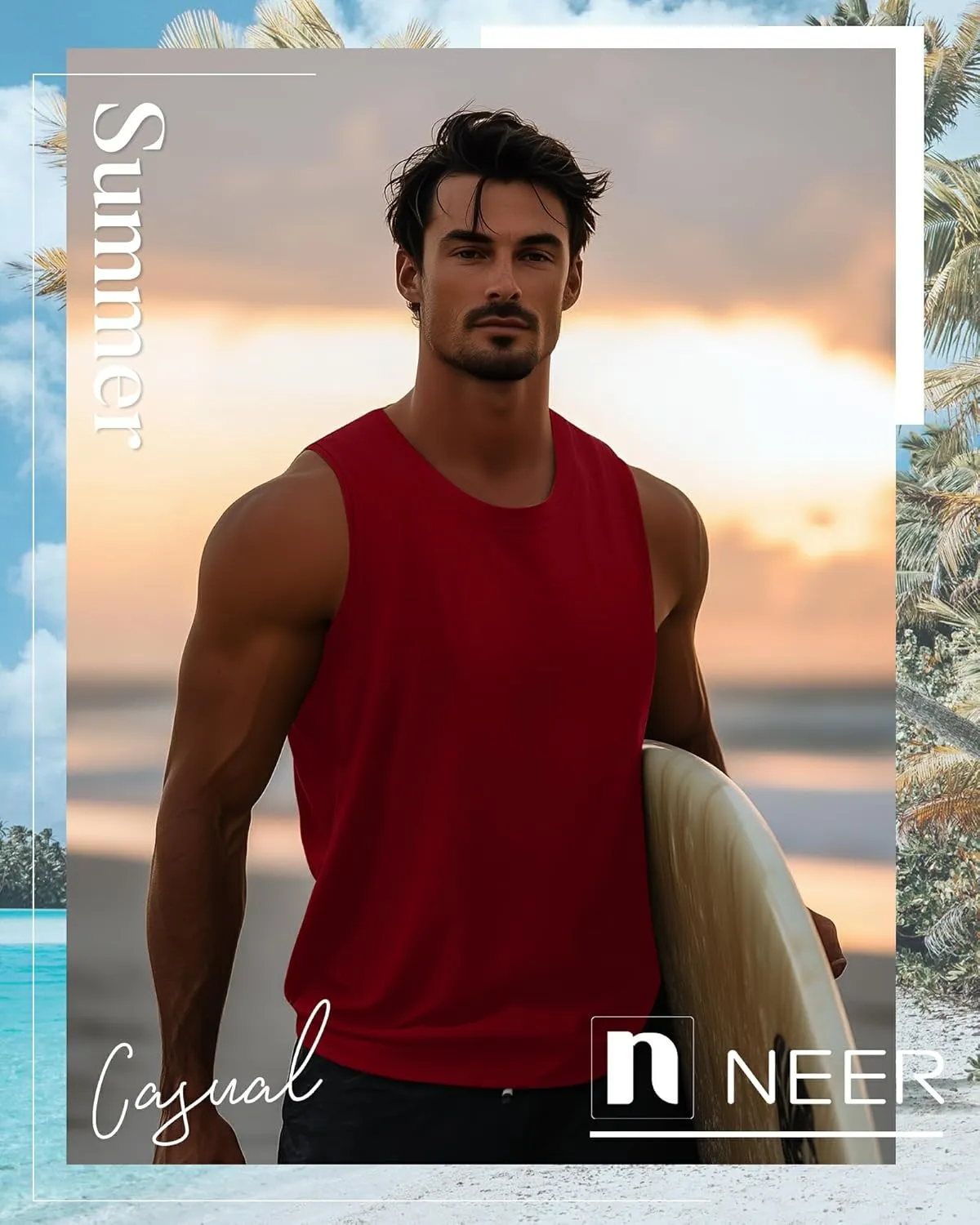 Neer 4 Pack Men's Big & Tall Tank Tops, Sleeveless Cotton Crew Neck T Shirts Casual Classic Shirts Muscle Quick Dry Tees