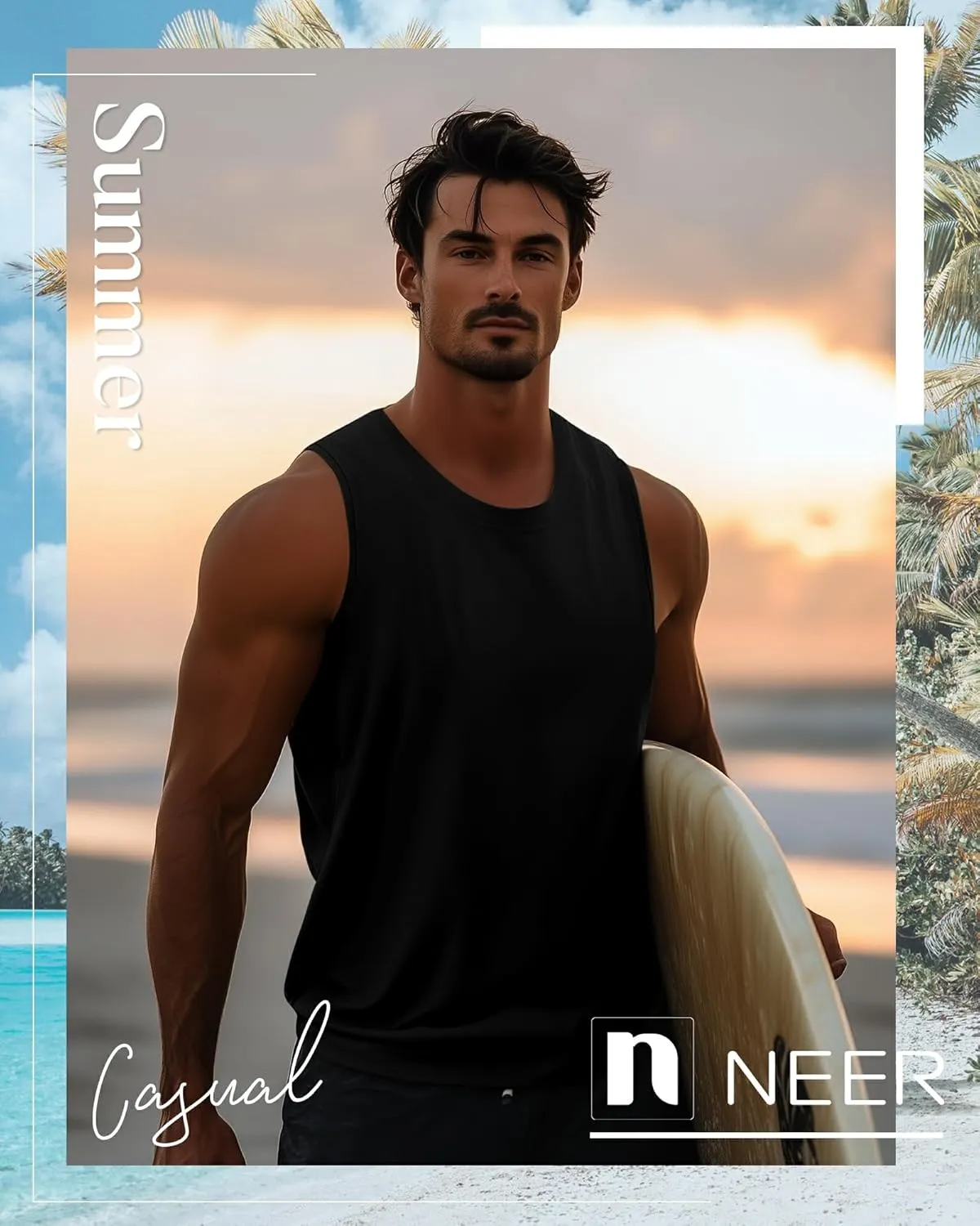 Neer 4 Pack Men's Big & Tall Tank Tops, Sleeveless Cotton Crew Neck T Shirts Casual Classic Shirts Muscle Quick Dry Tees