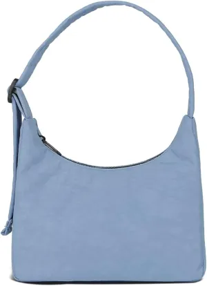 Nylon Shoulder Bag - Adjustable Quilted Strap, Structured Slouchy Design with Interior Zip Pocket
