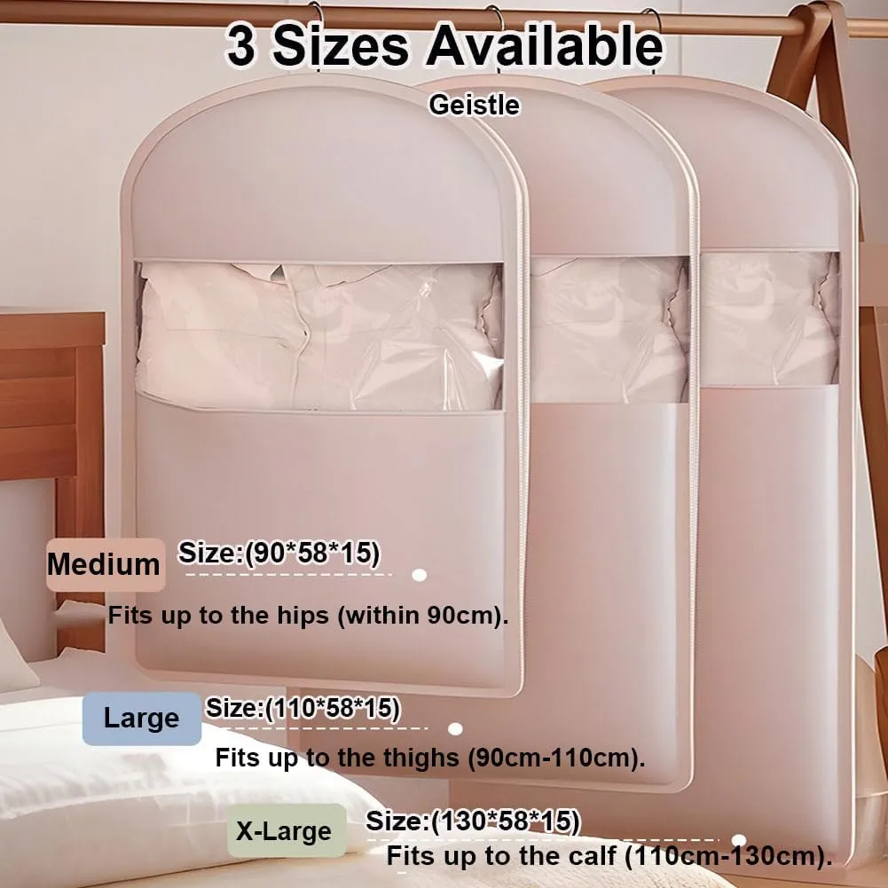 Otherwise Garment Bag, 2025 Space Saving Hanging Garment Bag with Self Compression Zipper, Compression Hanging Space Saver Closet Organizers (Beige, L)