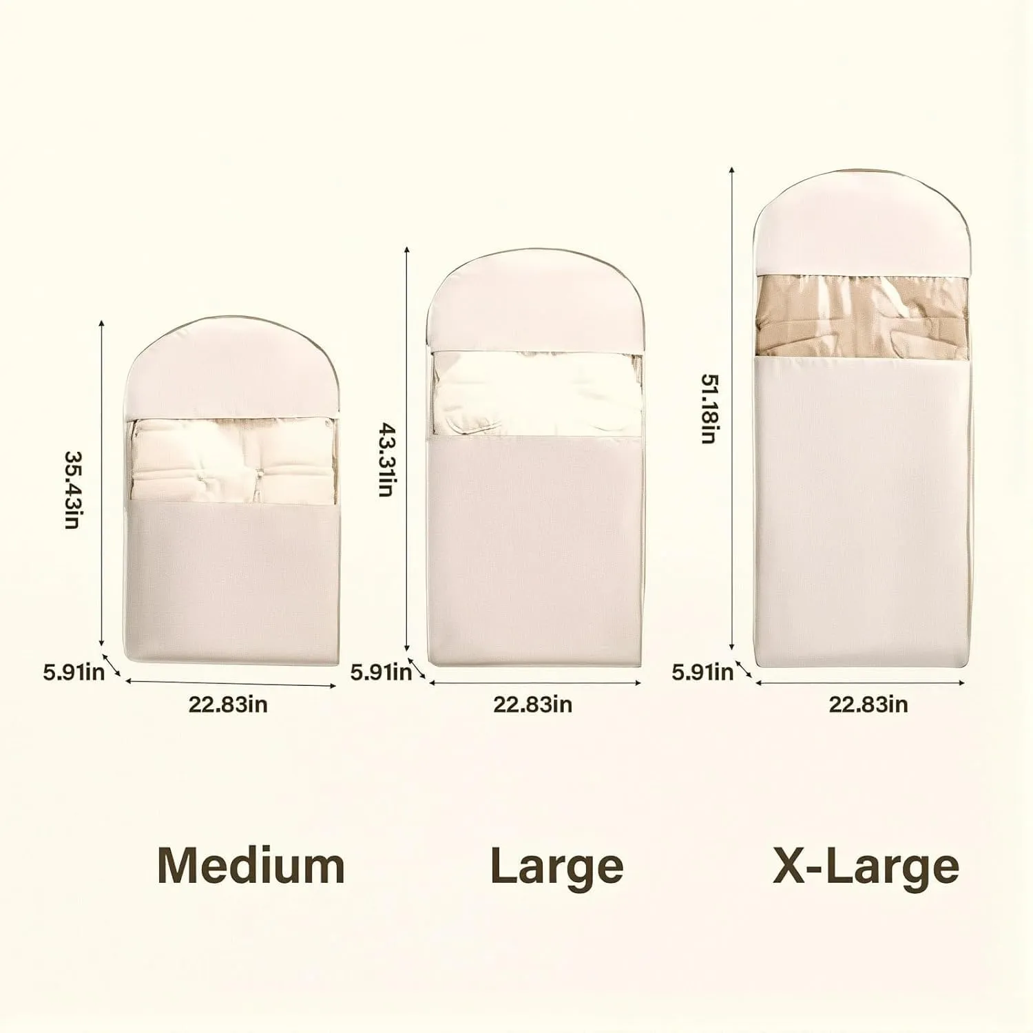 Otherwise Garment Bags, Space Saving Hanging Garment Bag With Self Compression Zipper,Compression Garment Bags For Hanging Clothes Travel (Beige, M L)