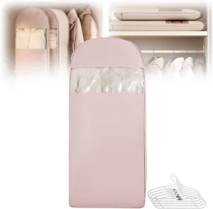 Otherwise Space Saving Garment Bag, Space Saving Hanging Garment Bag with Self Compression Zipper, Dust Cover Clothes Bags for Down Coat, Space Saver Closet Organizers
