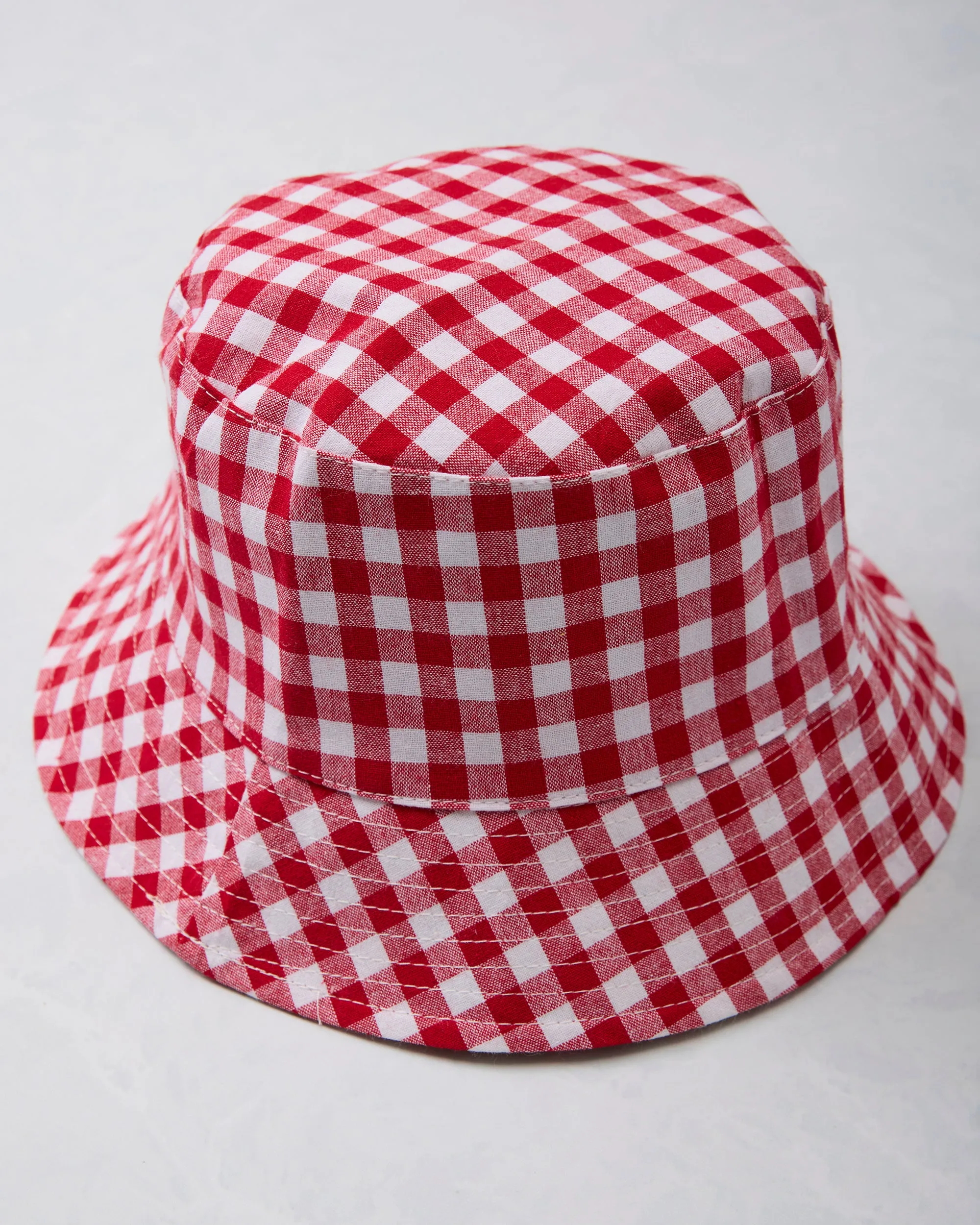 Red Gingham -  Reversible Bucket Hat - Fashion City