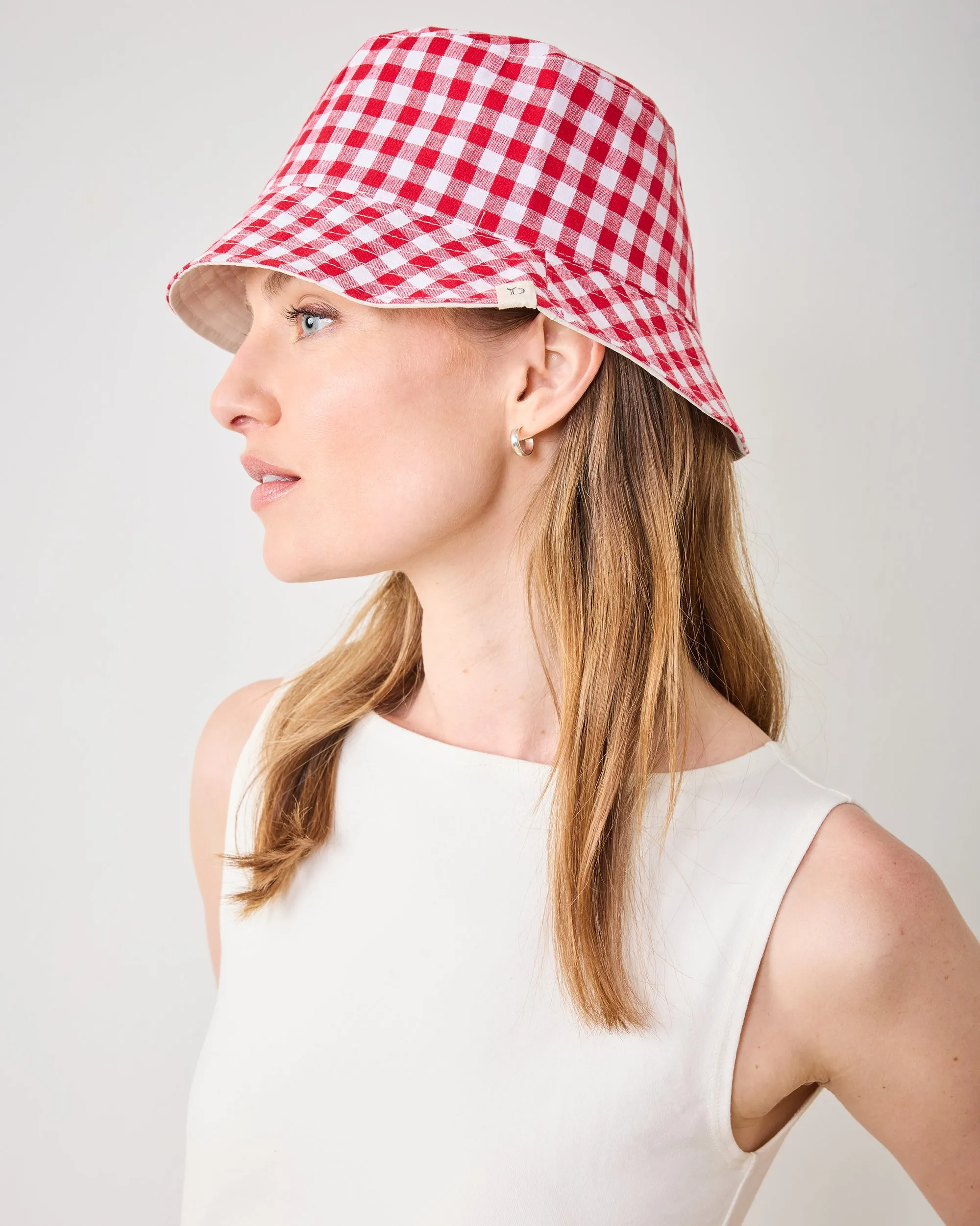 Red Gingham -  Reversible Bucket Hat - Fashion City