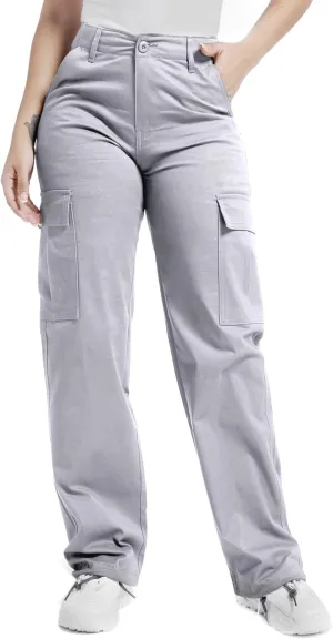 Soulsfeng Women's Baggy Cargo Pants Relaxed Fit Casual Cotton Hiking Pants with 6 Pockets