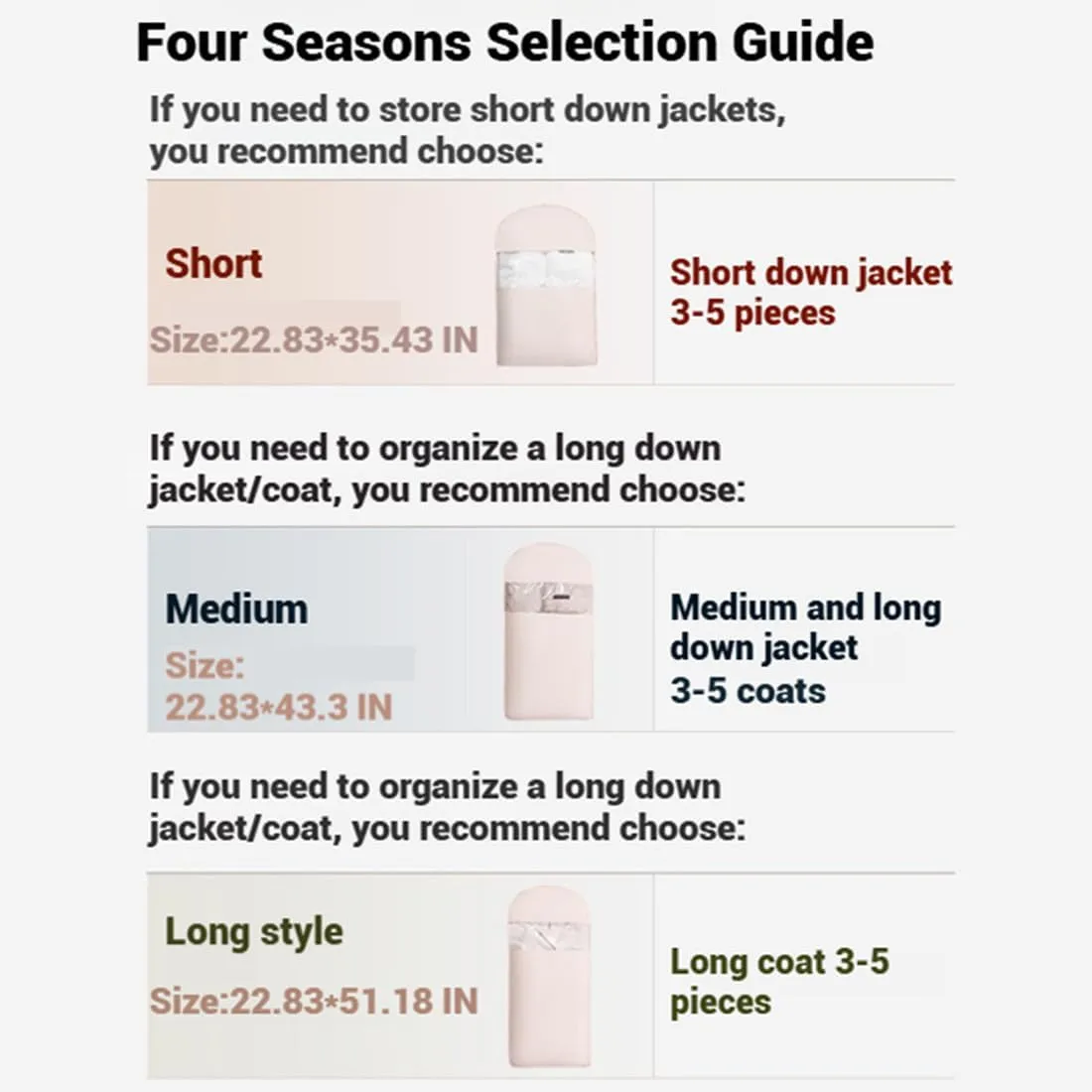 Space Saving Hanging Garment Bag With Self Compression Zipper, Space Saver Closet Organizers Waterproof, Visualization Dust Cover Winter Clothes Storage Protector, for Wardrobe Storage (Beige, XL)